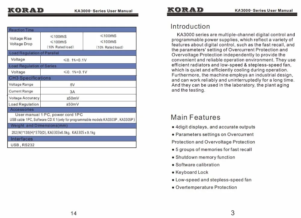 KORAD KA3305P Регулируемый программируемый прецизионный переменный 30V 5A 3A USB RS232 порты трехполосный DC Цифровой Регулируемый источник питания лаборатория