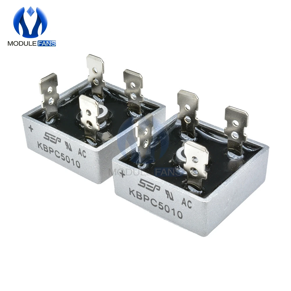 5PCS Single Phase KBPC5010 Diode Bridge Rectifier Diode 50A 1000V KBPC 5010 Power Diy Electronic 4 Four Terminals