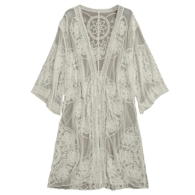 Aliexpress.com : Buy New Cover Ups Embroidered Sheer Cover Up See ...