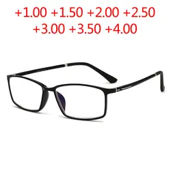 Квадратный TR90 синий покрытием объектив очки для чтения 2018 новые очки для мужчин для женщин старики анти-излучения дальнозоркость очки для