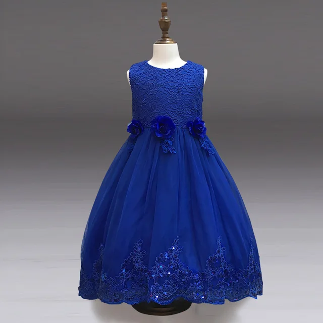 2017 Summer Girls Lace Dress After Short Before Long For Girl Wedding Dress Princess Ball Gown