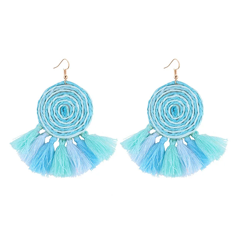 Europea De Moda Американа Tejida A Mano Dinamico circlo Piruleta Lindo Personalidad Borla Senoras Pendientes|Серьги-подвески|