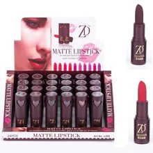 ZD брендовые матовые губные помады,, 24 цвета, оттенок губ, матовые помады, сексуальные красные, коричневые цвета, стойкий блеск для губ, макияж L056