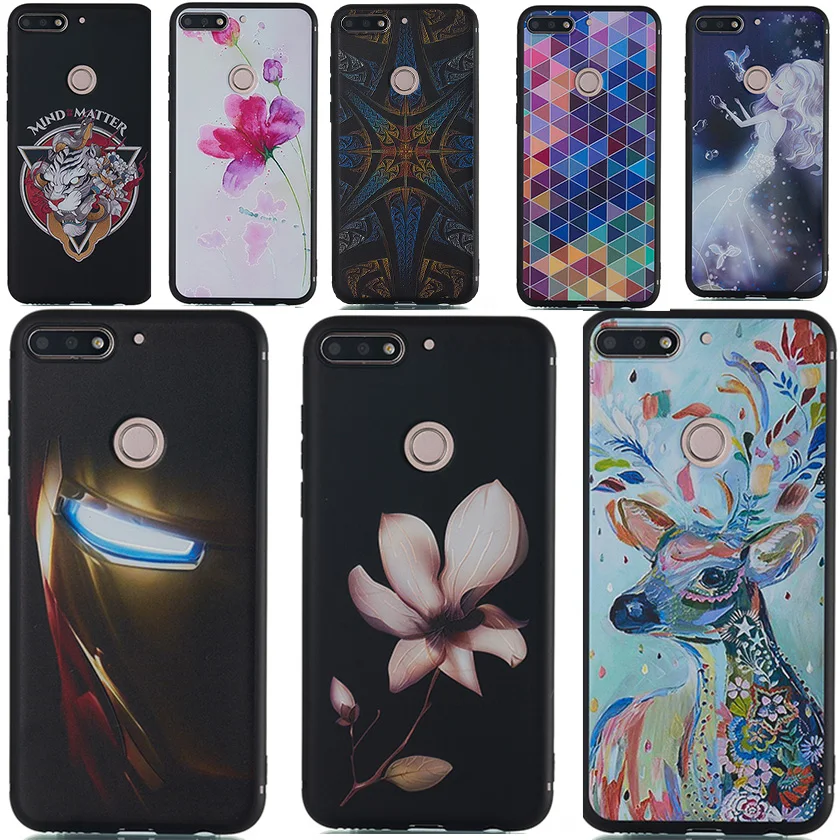 

Embossed Cases For Huawei Honor 7A Pro 7C 7S 8C Play 7 10 Youth Painted Covers Case Honor 10 Enjoy 8 Lite Plus 8E 9 7s iron Man