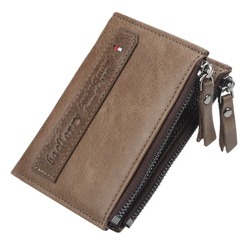 

Genuine Leather Men Wallet Small Men Walet Zipper Male Portomonee Short Coin Purse Brand Perse Carteira For Rfid