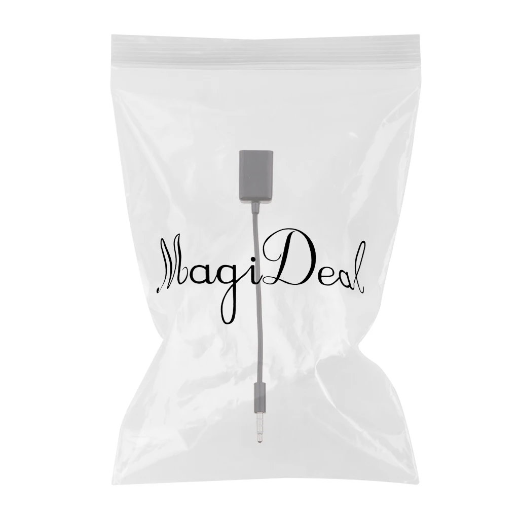 3.5mm 1/8 inch Male AUX Audio Plug Jack to USB 2.0 Female Converter Cable Cord Connect the USB flash driver
