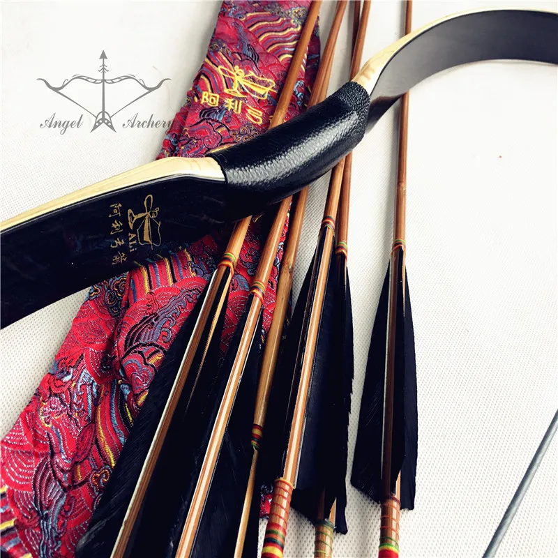 20lb 60lb Черный ламинированный лук Рекурсивный Huntinglongbow Лук Набор Охота для охоты