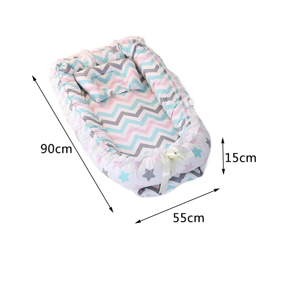 Детские гнезда многоцелевой туристическая детская кроватка мультфильм печати новорожденных матрас Bionic кровать съемные моющиеся