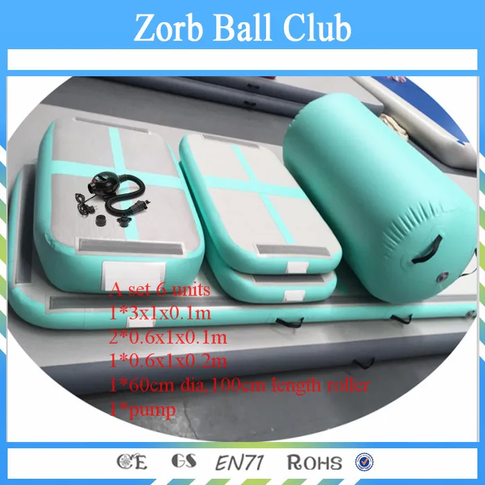 Free Shipping Factory Price Cheap Sports Equipment Green Inflatable Air Track Training Set For