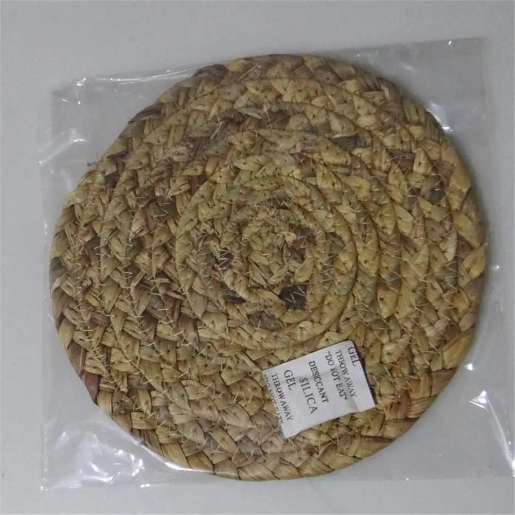 Kitchen Table Mat Round Placemat Drink Coasters Natural Straw Placemats Cup Coaster Kitchen Accessories Decoration Home