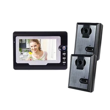 Freeship 7 “v ideo puerta de intercomunicación Timbre de La Cámara de vídeo 2 Cámara de Vídeo Teléfono de Puerta de color soporte de la cámara Al Aire Libre video portero