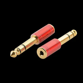 

Red Jack 6.5 6.35mm Male Plug to 3.5mm Female Connector Headphone Amplifier Audio Adapter Microphone AUX 6.3 3.5 mm Converter