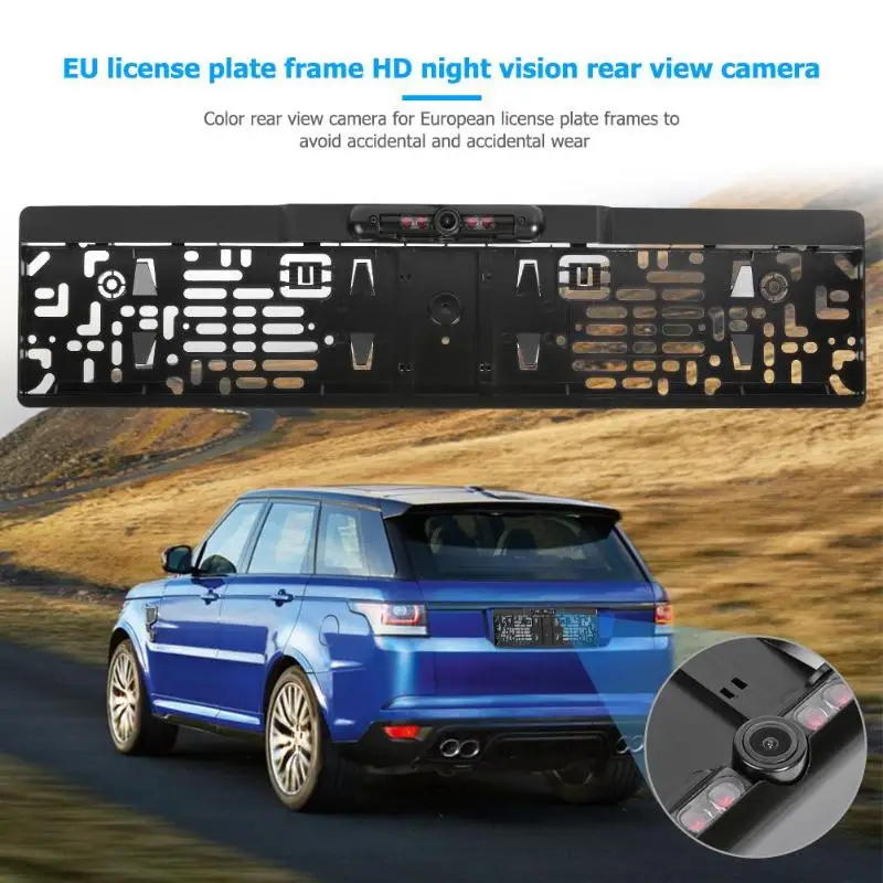 Автомобильная Европейская Рамка для номерного знака, камера заднего вида, HD камера ночного видения, камера заднего вида, Парктроник, камера заднего вида с 4 ИК-светильник