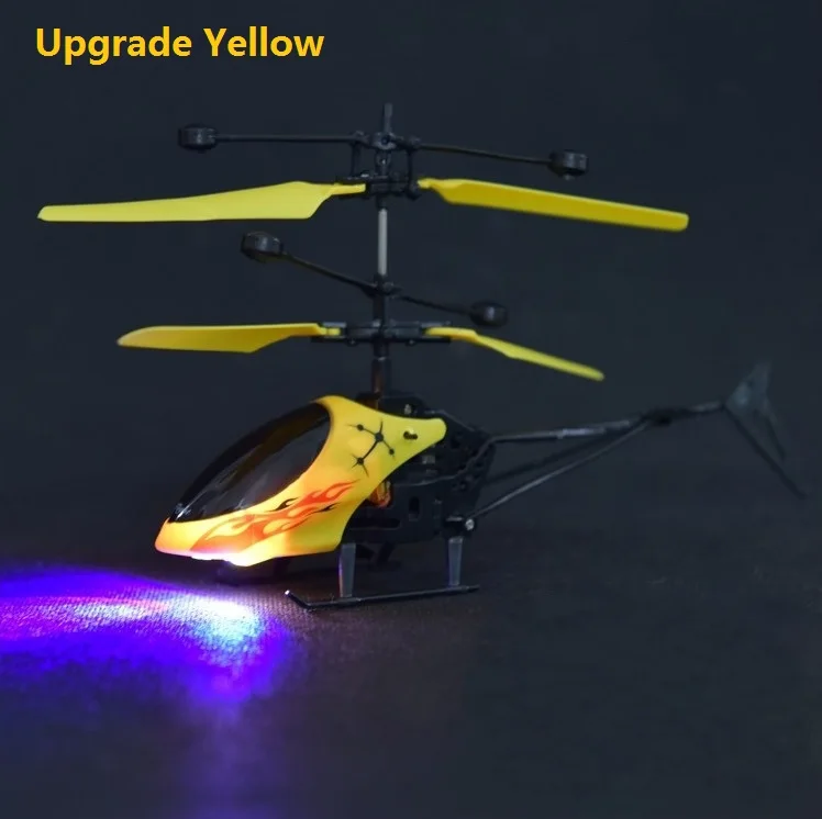 Летающий вертолет мини Радиоуправляемый инфракрасный индукционный самолет Квадрокоптер обновленный горячий высококачественный Радиоуправляемый Дрон мигающий светильник игрушки для детей - Цвет: Yellow withoutswitch
