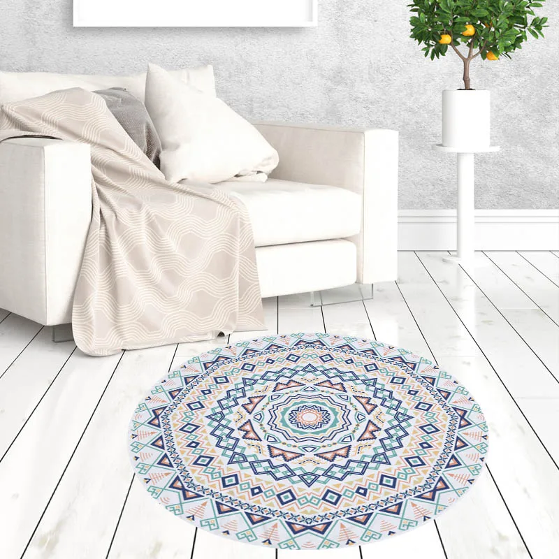 Anti-Slip Round Area Rugs for Living Room Doormat Geometry Printed Carpet Door Floor Mats for Bedroom Kids Play Crawl Chair Mat Anti-Slip Round Area Rugs for Living Room Doormat Geometry Printed Carpet Door Floor Mats for Bedroom Kids Play Crawl Chair Mat