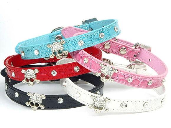 Hot Sale Free Shipping new arrival diamond skull pet dog collar fashion products for dogs high ...