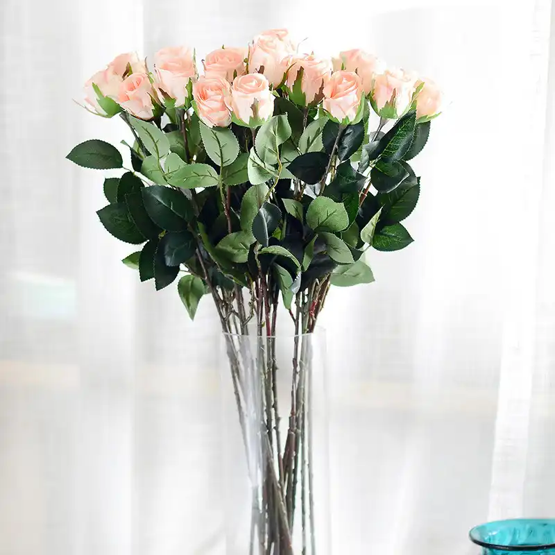 Real touch rubber flower polyurethane perennial flower roses red rose