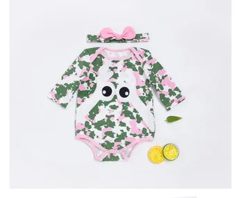 

20-22inch DOLLMAI reborn baby girl dolls clothes cute baby romper green headband suit dolls accessories kids gifts