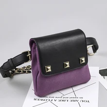 Женская Кожаная поясная сумка маленькая сумка для хранения отделка с цепью поясные сумки хип кнопочный телефон Сумки дорожные поясные сумки оптом