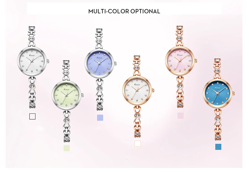 KIMIO Brand Small Dial Quartz Watches For Women Ladies Stainless Steel Hollow Thin Bracelet Watch Delicate Crystal Wristwatch