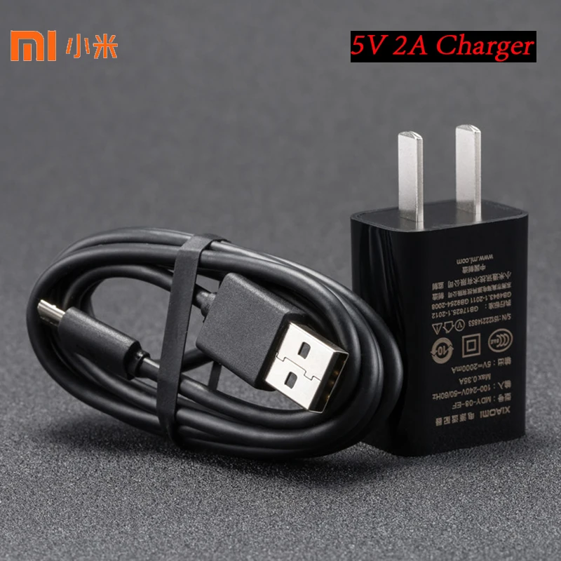 Original xiaomi mi usb wall charger adapter 5v 2A micro usb data cable