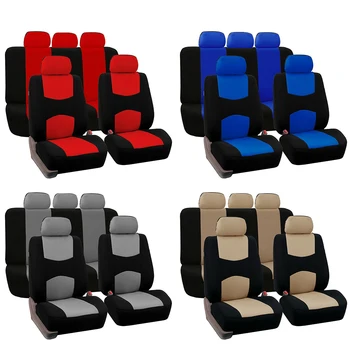 

9pcs/set Universal Car Seat Covers Front Rear Head Rests Full Set Auto Seat Cover Durable 4 Colors