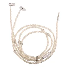 DHL модные наушники роскошный Bling жемчужное ожерелье с наушниками стерео вкладыши подарок гарнитуры с микрофоном для обувь девочек