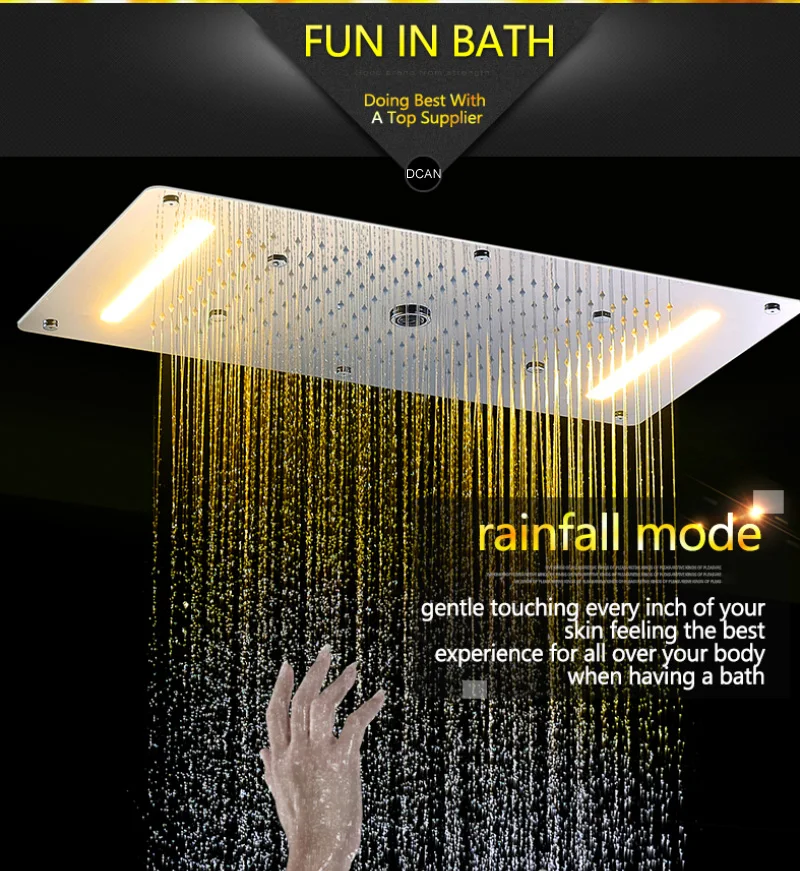 Embed Ceiling Rainfall Showers Set Massage Spray Led Electric Power Bathroom 5 Way Conceal Install Thermostatic Shower Faucets  (10)