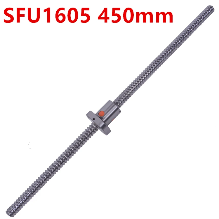 

Free Shipping SFU1605 450mm RM1605 450mm Rolled Ball screw 1pc+1pc ball nut for SFU1605 no end machined