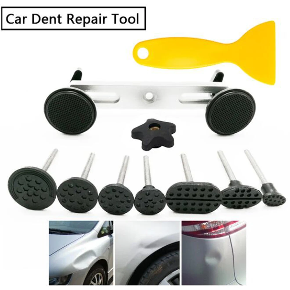 

Paintless Auto Car Dent Repair Tool Kit 9pcs Instrument Body Damage Fix Pulling Bridge Removal Glue Tab Tool Hand Tool Set