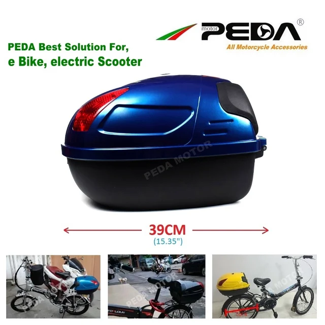 2018 Scooter Trunk e Bike Box ebike luggage Electric  Motorcycle Top Case 17L Tail Box Luggage BLUE Baul Motocicleta Bauletto