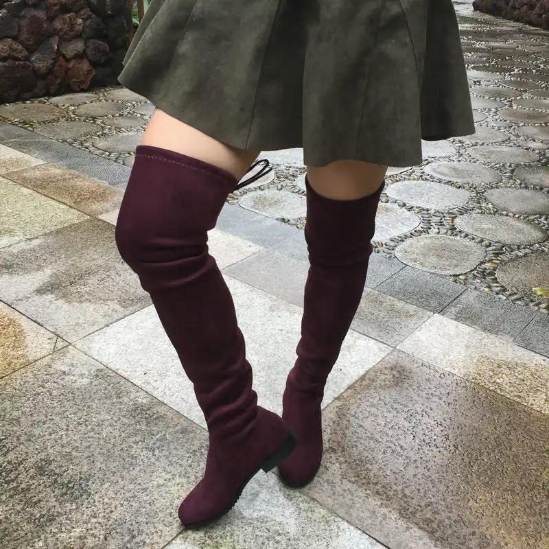 flat thigh high boots for plus size legs