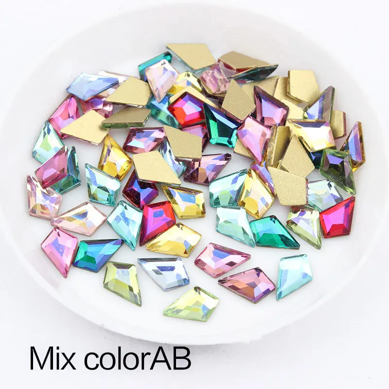 Mix Color AB 30/100 шт, 5,5x8 мм, разноцветные Стразы для ногтей в форме стрелы, Стразы для ногтей с кристаллами, блестящие камни для ногтей, 3d дизайн, украшения для ногтей - Цвет: Mix Color AB