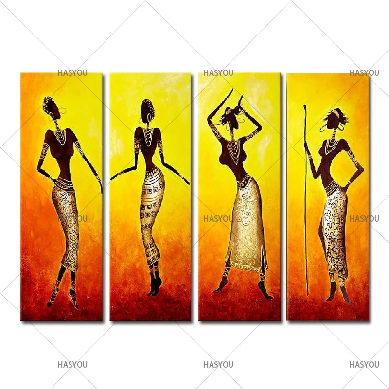 4pcs-Modular-African-Dancer-Picture-Abstract-Oil-Painting-on-Canvas-Wall-Art-Gift-for-Living-Room (5)