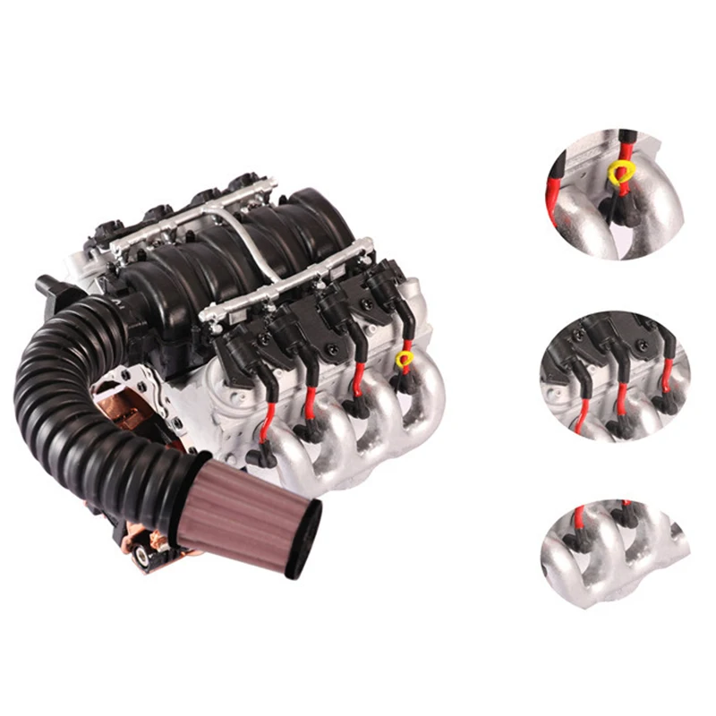 V8 6.2L имитация крышки двигателя радиатор двигателя вентилятор для 1/10 масштаб Trx4 Jeep Land Rover D90/110/130 Rc запчасти для автомобилей
