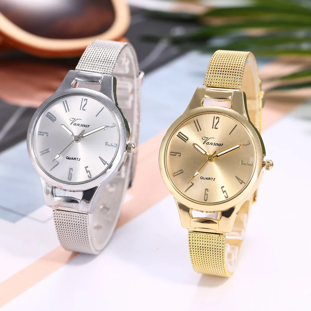 

Women Wrist Watch vansvar Casual Quartz Stainless Steel Band Watch Analog womens watches fashion watch 2019 relogio feminino