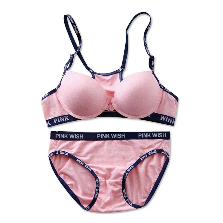 

Teenage Training Bras Kids Girls Cotton Underwear Sets Front Buckle Puberty Breathable Undergarments Letter Printed Training Bra