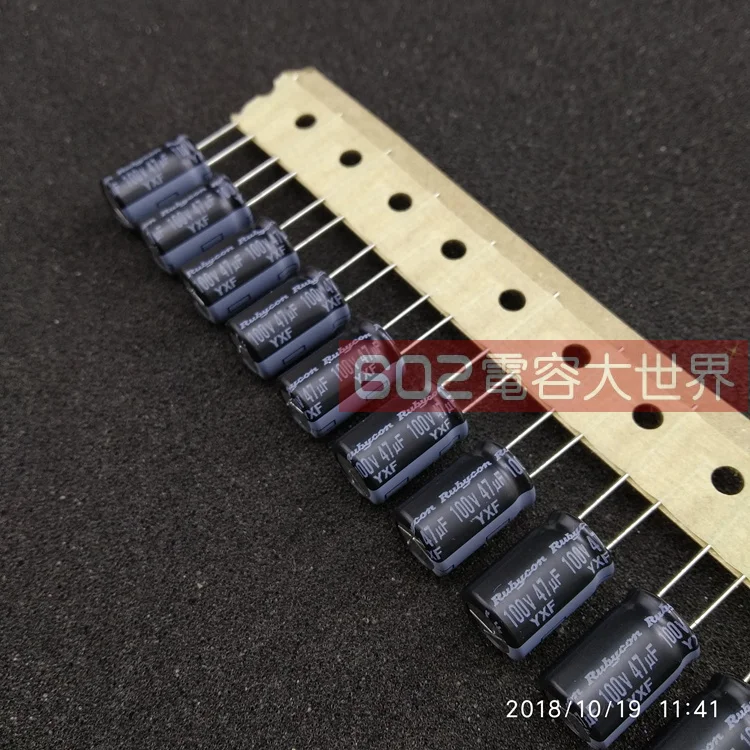 

50PCS Japan Rubycon electrolytic capacitor 100v47uf 100V YXF 10*16 high frequency low resistance long life 105 FREE SHIPPING