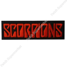 Скорпионы красный логотип музыкальной пост-хардкор Band Вышитые Утюг на и пришить патч Heavy Metal пользовательские патч