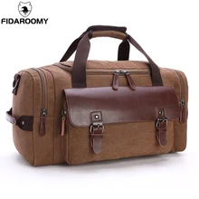 Большая холщовая кожаная сумка для путешествий, мужская сумка на ночь, 40л, ручная сумка для багажа, большая сумка-тоут, сумка для деловых поездок и выходных