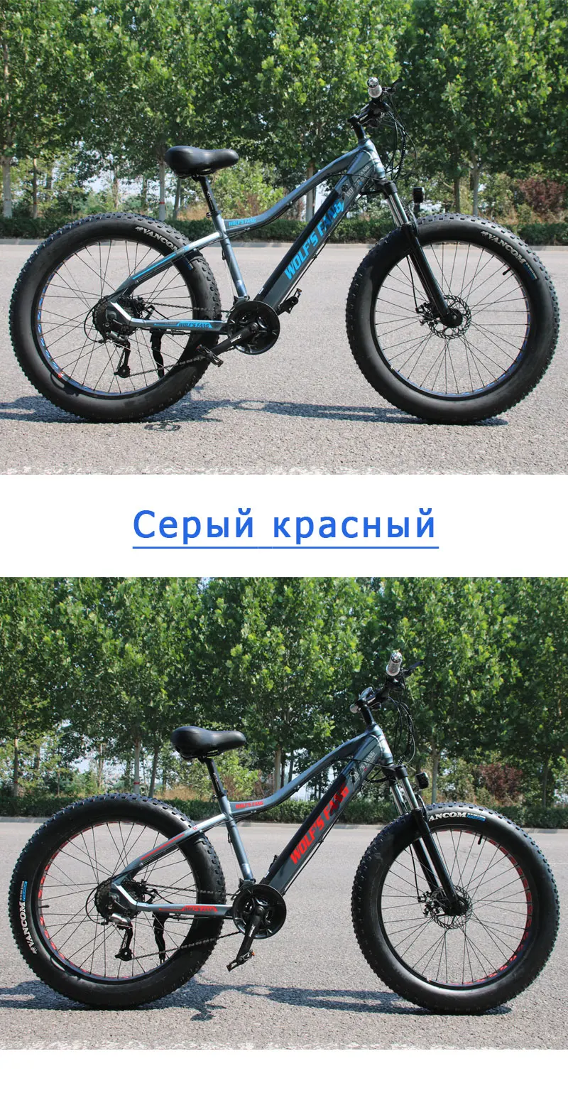 Discount New ebike Electric Bike 27 Speed 10AH 48V 500W E bike 26*4.0  Mountain Bikes  Fat bike road Electric bicycle Aluminum Alloy 9