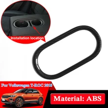 Автомобильный Стайлинг ABS хром блесток для Volkswagen T-ROC задний держатель стакана воды блесток внутренние аксессуары наклейка на автомобиль