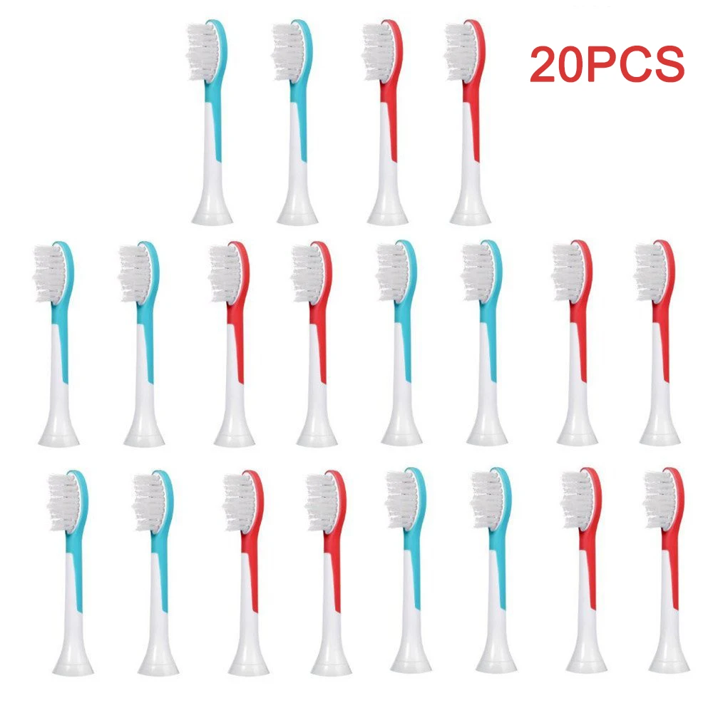 

20PCS HX6044 Generic Electric Sonic Replacement Brush Heads Fits For Philips Sonicare Toothbrush Heads Kids Soft Bristles