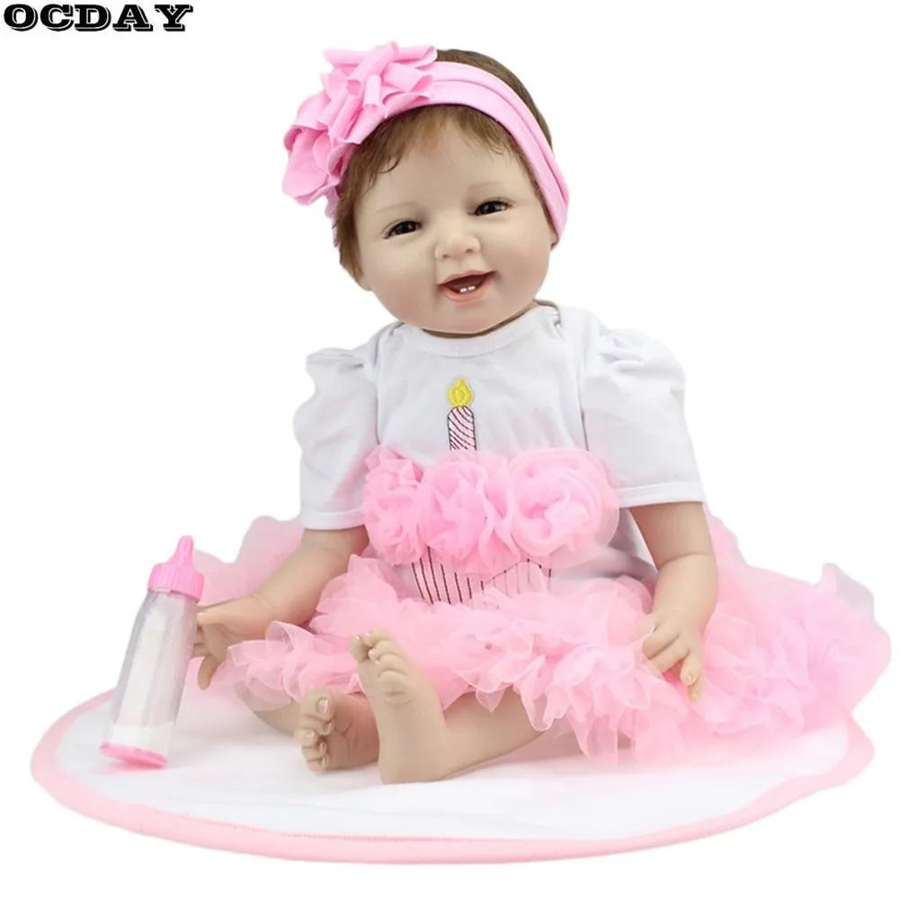 

OCDAY 22 inch 55 cm Handmade Reborn Dolls Realistic Soft Silicone Baby Dolls Children Birthday Gift Maternity Training Toy Dolls