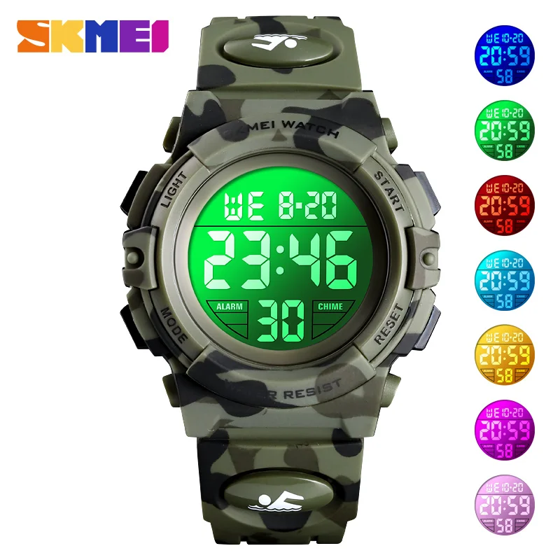 Children's Watch 5Bar Waterproof Sport Colorful LED Digital Wristwatch Military Camouflage Kids Watches Boy Girl SKMEI 2019 Children's Watch 5Bar Waterproof Sport Colorful LED Digital Wristwatch Military Camouflage Kids Watches Boy Girl SKMEI 2019