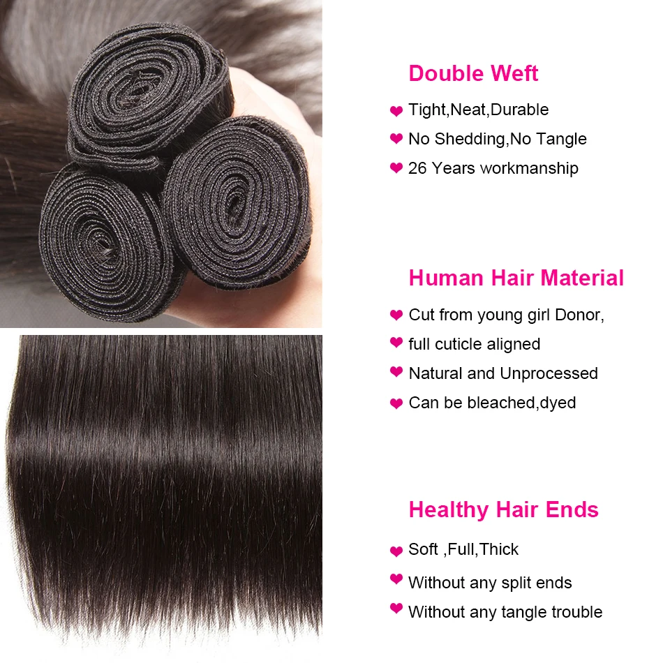 Longqi Straight Hair Bundles High Ratio 8 30 Inch Bundles Peruvian