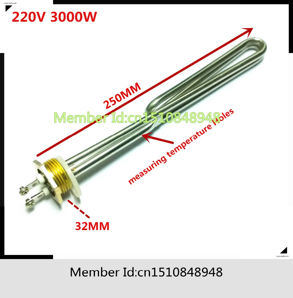 

AC 220V 3KW Electrical Heating Element Tube Water Boiler Heater Silver Tone