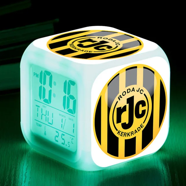 Футбольный клуб Breda NAC изменение цвета светодио дный будильник reloj despertador wekker reveil enfant ночник часы цифровые часы - Цвет: Прозрачный