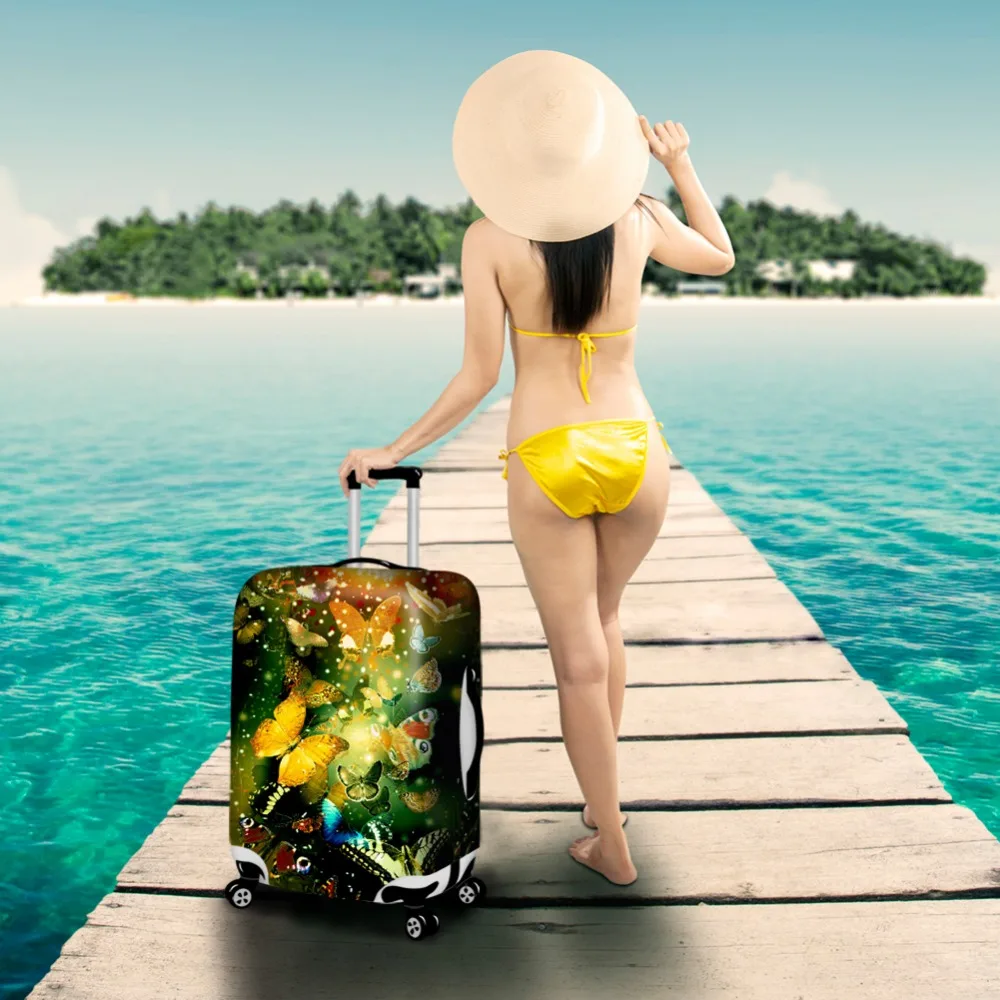 JBS-NO.1 18-24 inch Cute Butterfly Printed Travel Elastic Luggage Protector Cover Suitcase Bags Dust-proof Scratch-resistant | Багаж и