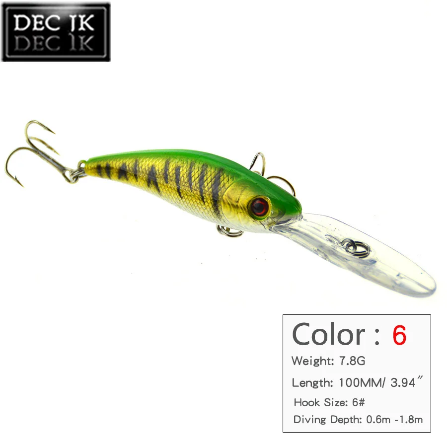 7PCS Floating Minnow Plastic Crankbait Sea Fishing Lure Crankbaits Wobblers Trolling Hook Tackle Saltwater Hard Artificial Bait (7)